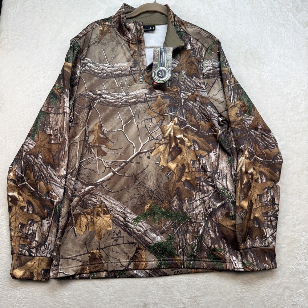 Under Armour Realtree Camo 1/4 Zip Pullover Men's Medium ColdGear NWT‎ Hunting